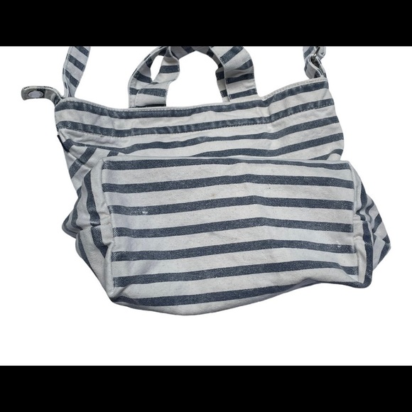 DENIM BMI blue & white stripe double handle tote. - Picture 7 of 10